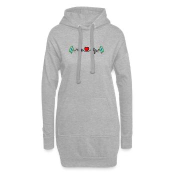 Gloucestershire-Flagge mit Herzschlag - Hoodie-Kleid - Grau meliert - Vorne