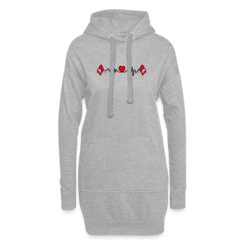 Kent-Flagge + Herzschlag - Hoodie-Kleid - Grau meliert - Vorne