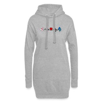 Battement de cœur du Suffolk & Angleterre - Sweat-shirt à capuche long Femme - gris chiné - Devant
