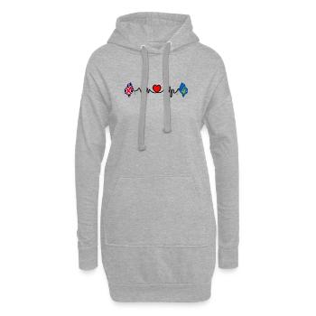 Suffolk & Great Britain Heartbeat - Hoodie-Kleid - Grau meliert - Vorne