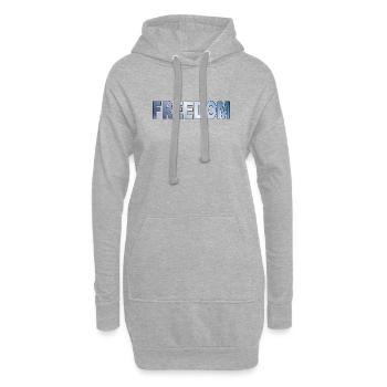 Freedom Typografie Statement Design - Hoodie-Kleid - Grau meliert - Vorne