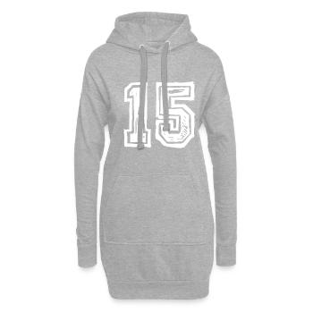 15 nombre de maillots - Sweat-shirt à capuche long Femme - gris chiné - Devant