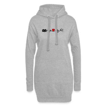 Herzfrequenz Cardio Widder Schütze - Hoodie-Kleid - Grau meliert - Vorne