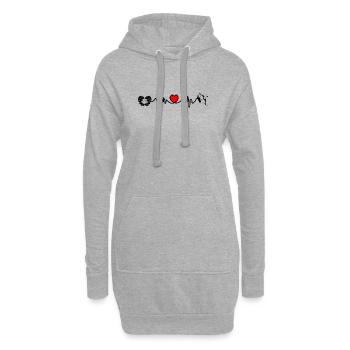 Herzfrequenz Cardio Zwillinge Schütze - Hoodie-Kleid - Grau meliert - Vorne
