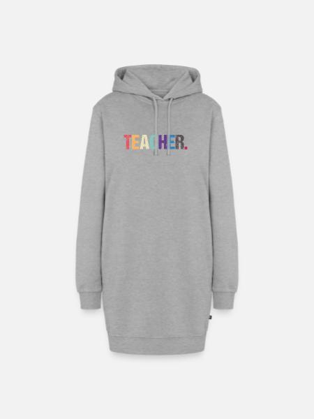 Conception colorée de TEACHER - Sweat-shirt à capuche long Femme - gris chiné