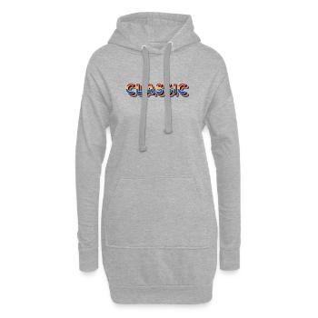 Klassischer Regenbogen-Retro-Text - Hoodie-Kleid - Grau meliert - Vorne