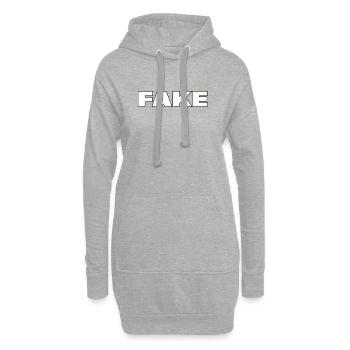 Faux - Sweat-shirt à capuche long Femme - gris chiné - Devant