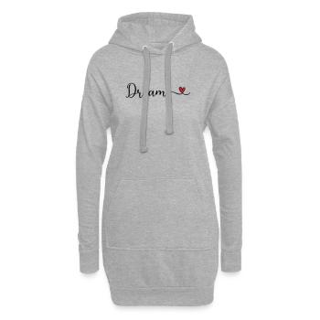 Traum süße Typografie mit Herz - Hoodie-Kleid - Grau meliert - Vorne