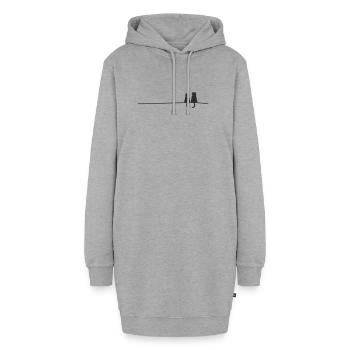 Silhouettes de chats - Sweat-shirt à capuche long Femme - gris chiné - Devant