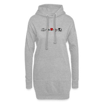 Fréquence cardiaque cardio Balance Verseau - Sweat-shirt à capuche long Femme - gris chiné - Devant