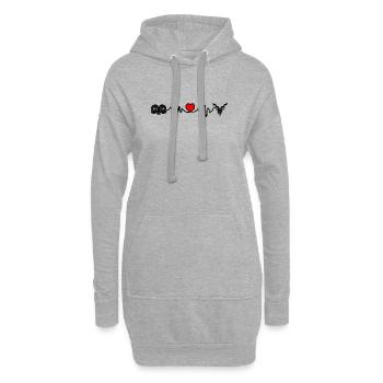 Herzfrequenz Cardio Widder Steinbock - Hoodie-Kleid - Grau meliert - Vorne