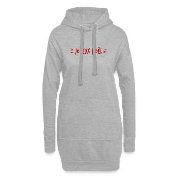 PÈRE NOËL. NOËL. JOYEUX NOËL. MERRY CHRISTMAS - Sweat-shirt à capuche long Femme - gris chiné - Devant