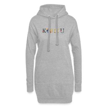 KERTTU name decorated with flowers - Hoodie Dress - heather grey - Front