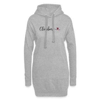 Typographie du cœur de l’escalade - Sweat-shirt à capuche long Femme - gris chiné - Devant