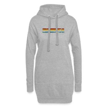Silhouette de vélo à rayures arc-en-ciel - Sweat-shirt à capuche long Femme - gris chiné - Devant