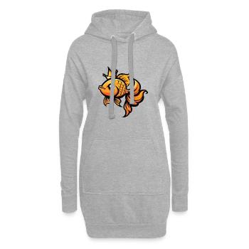 Couronne de bande dessinée Goldfish - Sweat-shirt à capuche long Femme - gris chiné - Devant