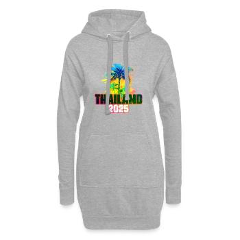 Thailand 2025 Bunt Palmen - Hoodie-Kleid - Grau meliert - Vorne