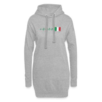 Italien Flagge Herzschlag - Hoodie-Kleid - Grau meliert - Vorne