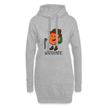 Wanderine - Wandern Mandarine Wanderer Wanderlust - Hoodie-Kleid - Grau meliert - Vorne