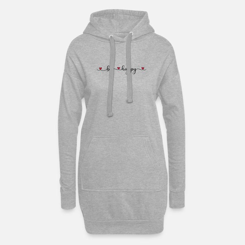 be happy - Hoodie-Kleid - Grau meliert