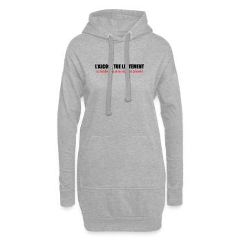 L’alcool tue lentement, ça tombe bien je ne suis p - Sweat-shirt à capuche long Femme - gris chiné - Devant