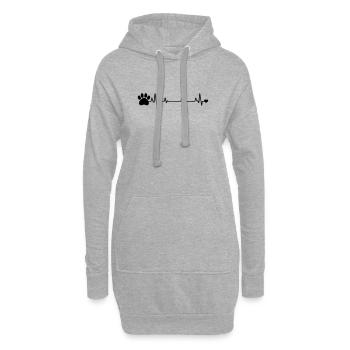 Empreinte de patte - Sweat-shirt à capuche long Femme - gris chiné - Devant