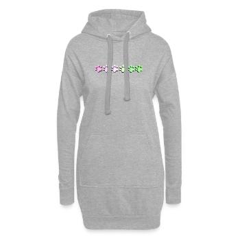 Motif d’empreinte de patte coloré - Sweat-shirt à capuche long Femme - gris chiné - Devant