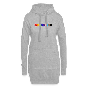 Regenbogen_Herzen_Pride - Hoodie-Kleid - Grau meliert - Vorne