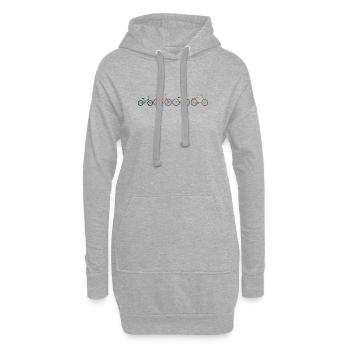 Parade cycliste chromatique - Sweat-shirt à capuche long Femme - gris chiné - Devant