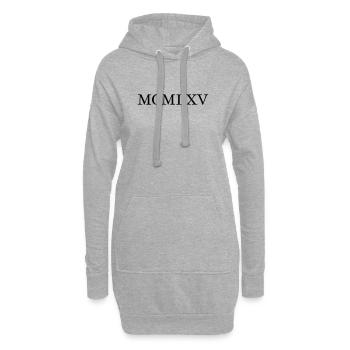 MCMLXV Jahrgang 1965 Geburtstag - Hoodie-Kleid - Grau meliert - Vorne