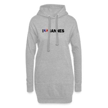 J’adore Cannes France - Sweat-shirt à capuche long Femme - gris chiné - Devant