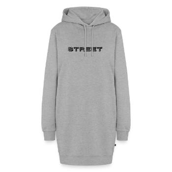 Straße - Hoodie-Kleid - Grau meliert - Vorne - AI Model Female 172 light (172cm)