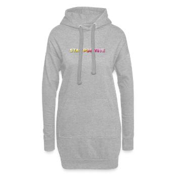 Restez positif - Sweat-shirt à capuche long Femme - gris chiné - Devant