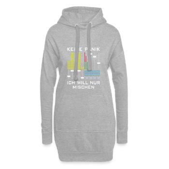 Keine Panik | Deejay, Mischpult - Hoodie-Kleid - Grau meliert - Vorne