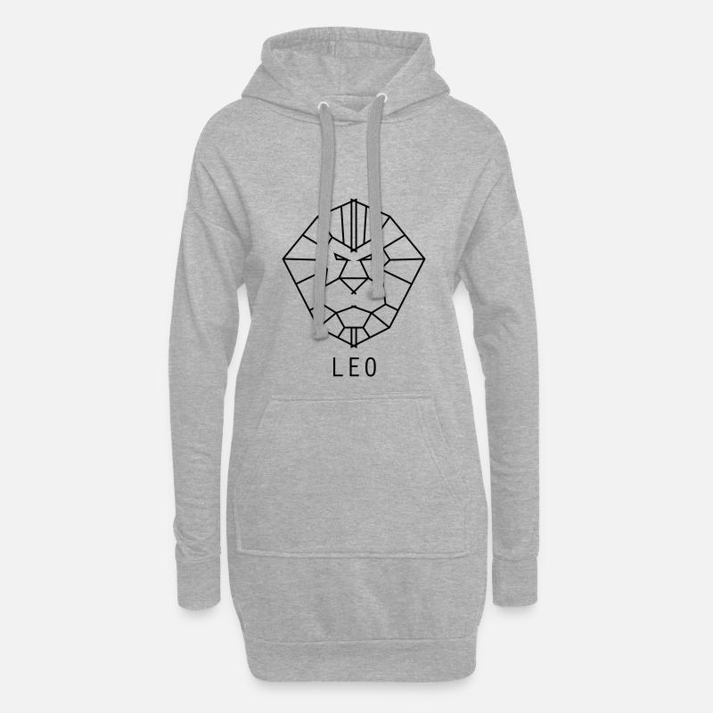 Löwe - Hoodie-Kleid - Grau meliert