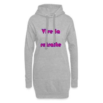 RETRAITE. RETRAITE. RETRAITEE. RETRAITE - Sweat-shirt à capuche long Femme - gris chiné - Devant