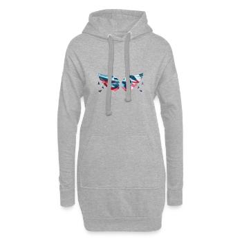 angelwings,flügel,aquarell,bunt,engelsflügel - Hoodie-Kleid - Grau meliert - Vorne
