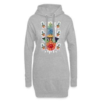 06 Crazy Pineapple in Love Sunglasses funny - Hoodie-Kleid - Grau meliert - Vorne