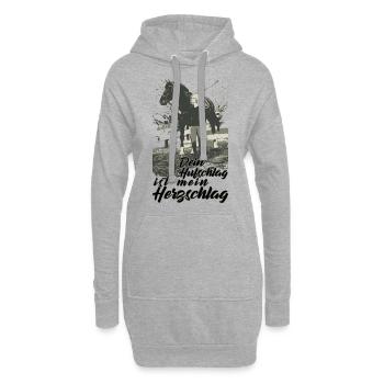 DEIN HUFSCHLAG IST MEIN HERZSCHLAG - Hoodie-Kleid - Grau meliert - Vorne