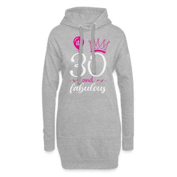 30 und Fabelhaft, 30 Geburtstag - Hoodie-Kleid - Grau meliert - Vorne