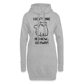 I Don’t Care - drôle de chat avec un dicton effronté - Sweat-shirt à capuche long Femme - gris chiné - Devant
