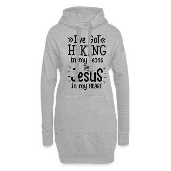 I've Got Hiking And Jesus Hiker Trekking Mountaine - Hoodie-Kleid - Grau meliert - Vorne