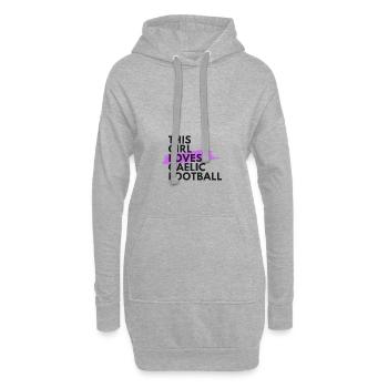 Cette fille aime le football gaélique - Sweat-shirt à capuche long Femme - gris chiné - Devant