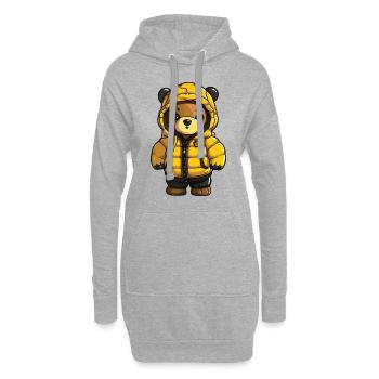 Bande dessinée d’hiver de l’ours - Sweat-shirt à capuche long Femme - gris chiné - Devant