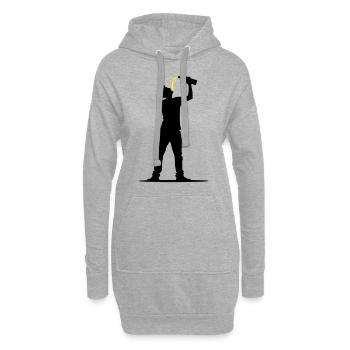 Trinker Bier - Hoodie-Kleid - Grau meliert - Vorne