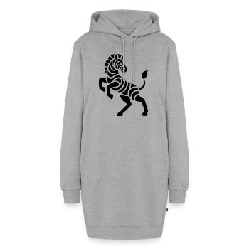 Zebra Silhouette Kunststück Minimal Design - Hoodie-Kleid - Grau meliert - Vorne