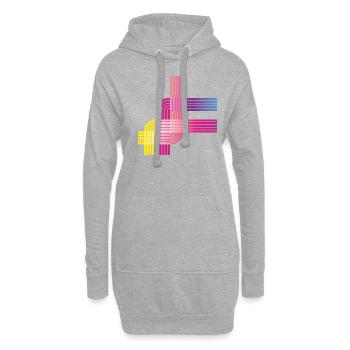 Farbkleckse Kleckse Farbspritzer Maler Geschenk - Hoodie-Kleid - Grau meliert - Vorne