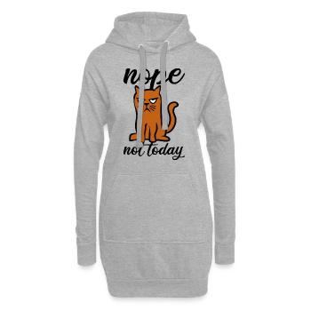 Non, pas aujourd’hui - Chat - Mauvaise humeur - Sweat-shirt à capuche long Femme - gris chiné - Devant