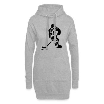 Hockey tribal - Sweat-shirt à capuche long Femme - gris chiné - Devant