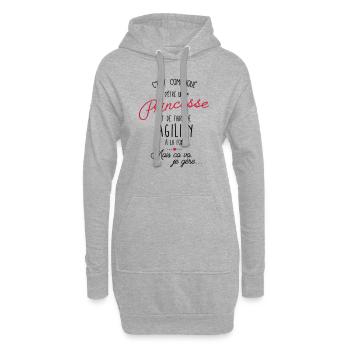 princesse et Agility - Sweat-shirt à capuche long Femme - gris chiné - Devant